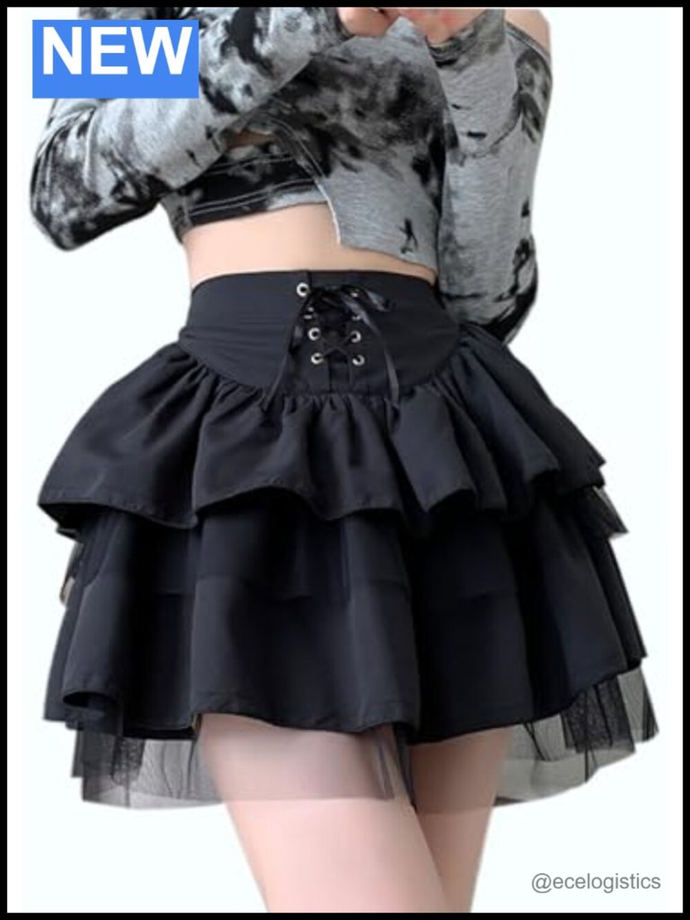 High Waisted Ruffled Mini Skirt Gothic Mesh Party Skirt Womens Y2K